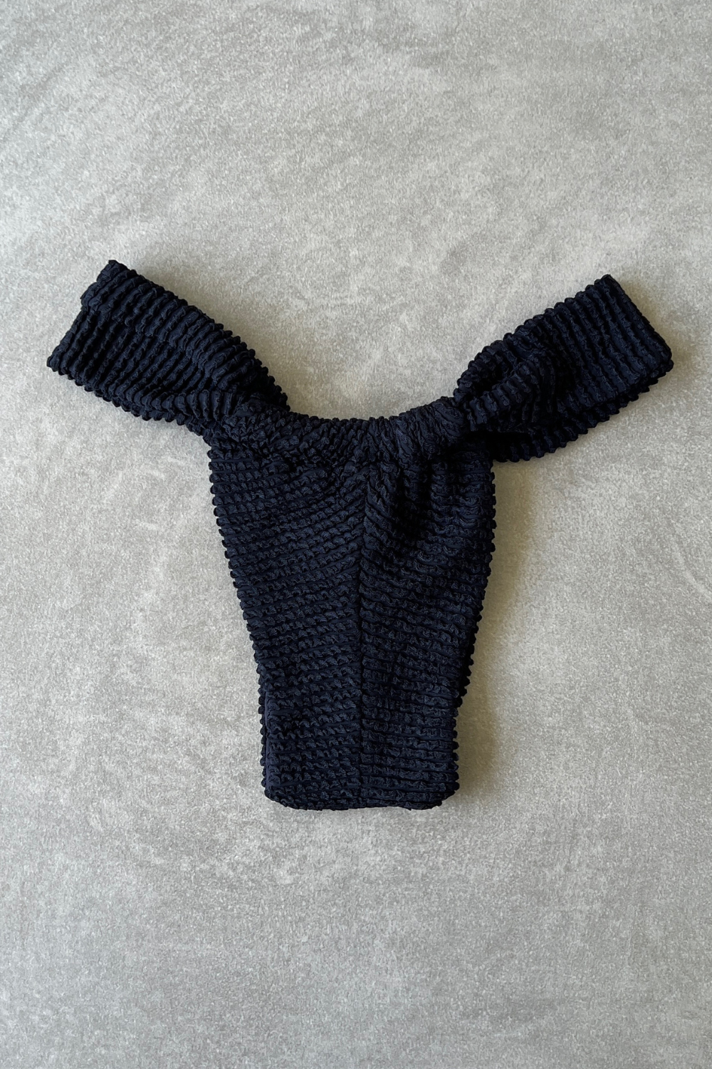Onyx Textured Curtain Bikini Bottom
