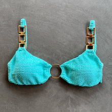 Load image into Gallery viewer, Curazao Blue Textured Mari Bikini Top