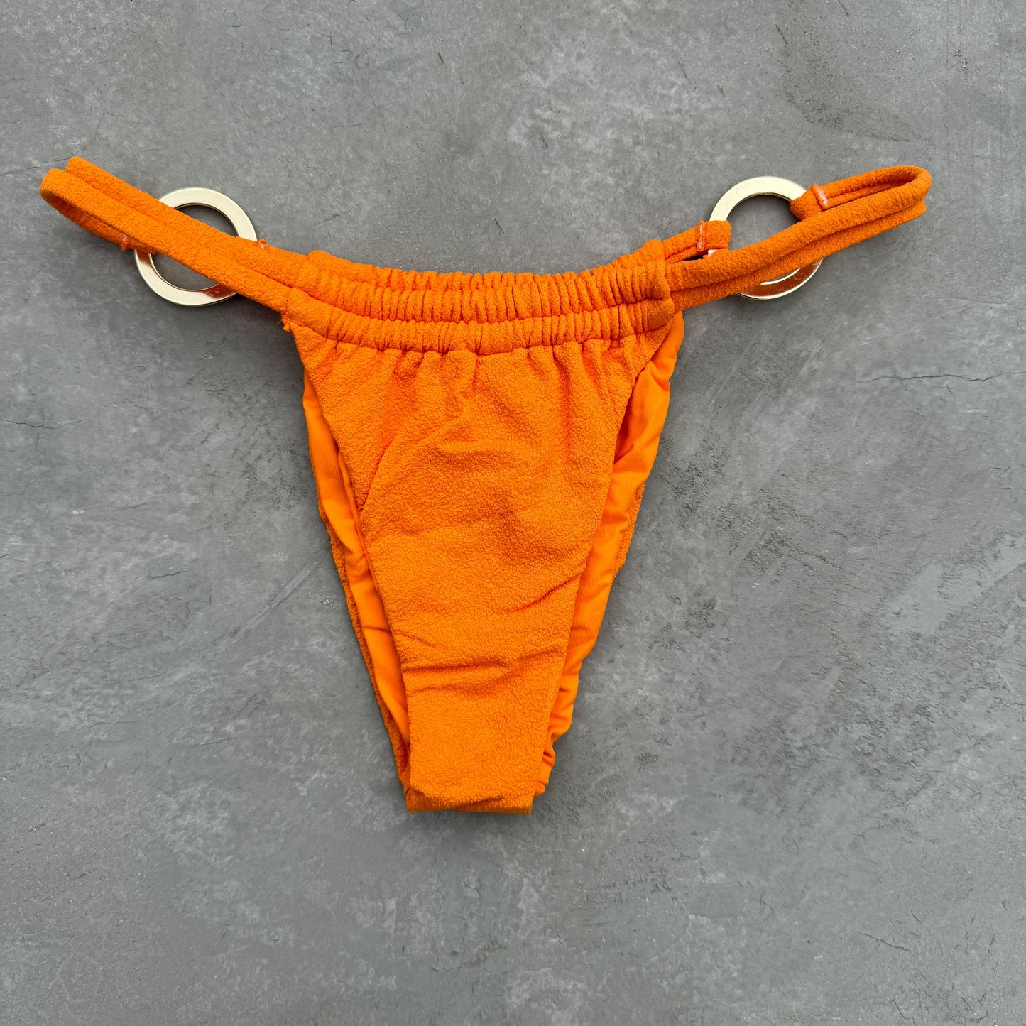 Seashore Textured Orange Zest Kayla Bikini Bottom