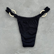 Load image into Gallery viewer, Seashore Textured Black Kayla Bikini Bottom