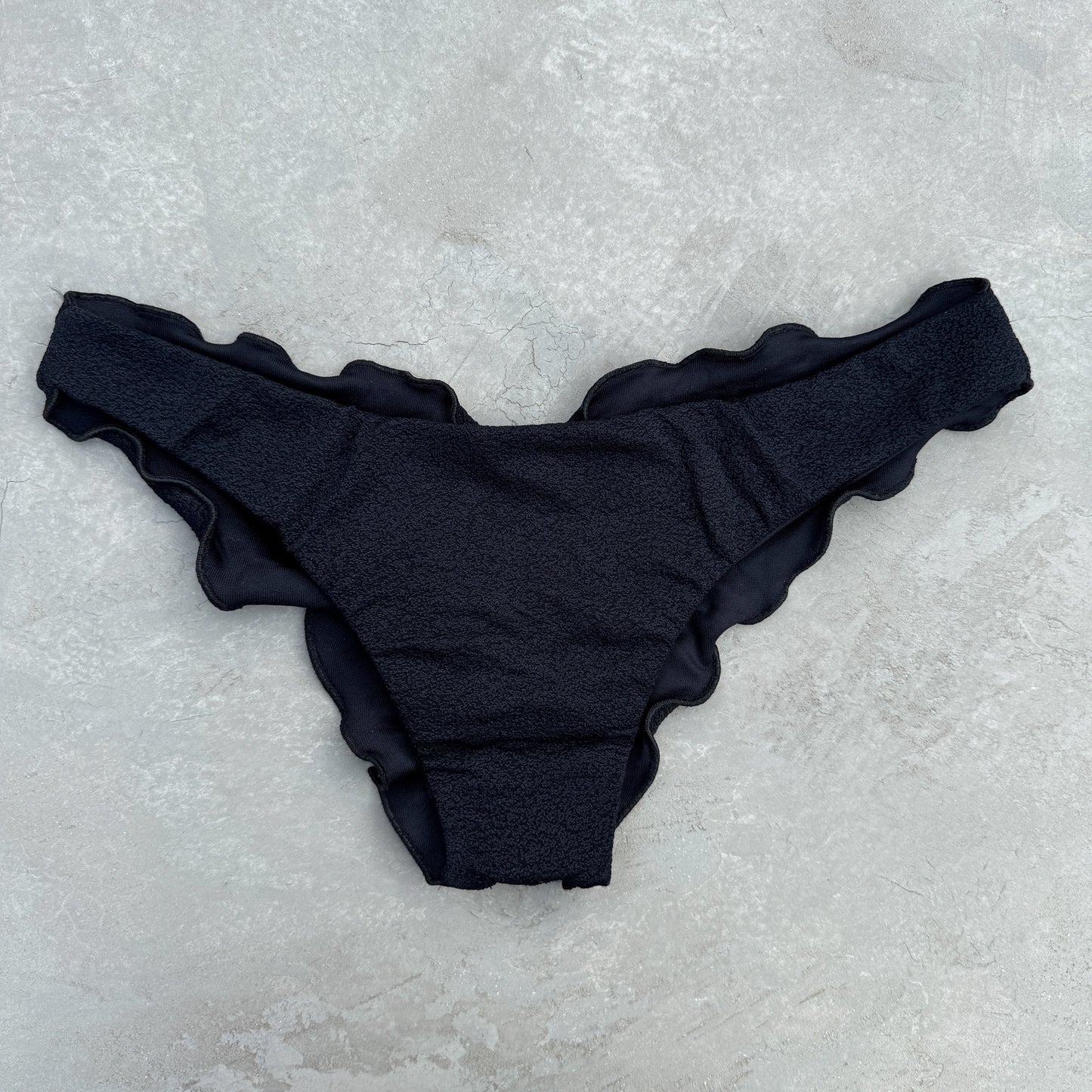 Seashore Textured Black Lili Ripple Bikini Bottom