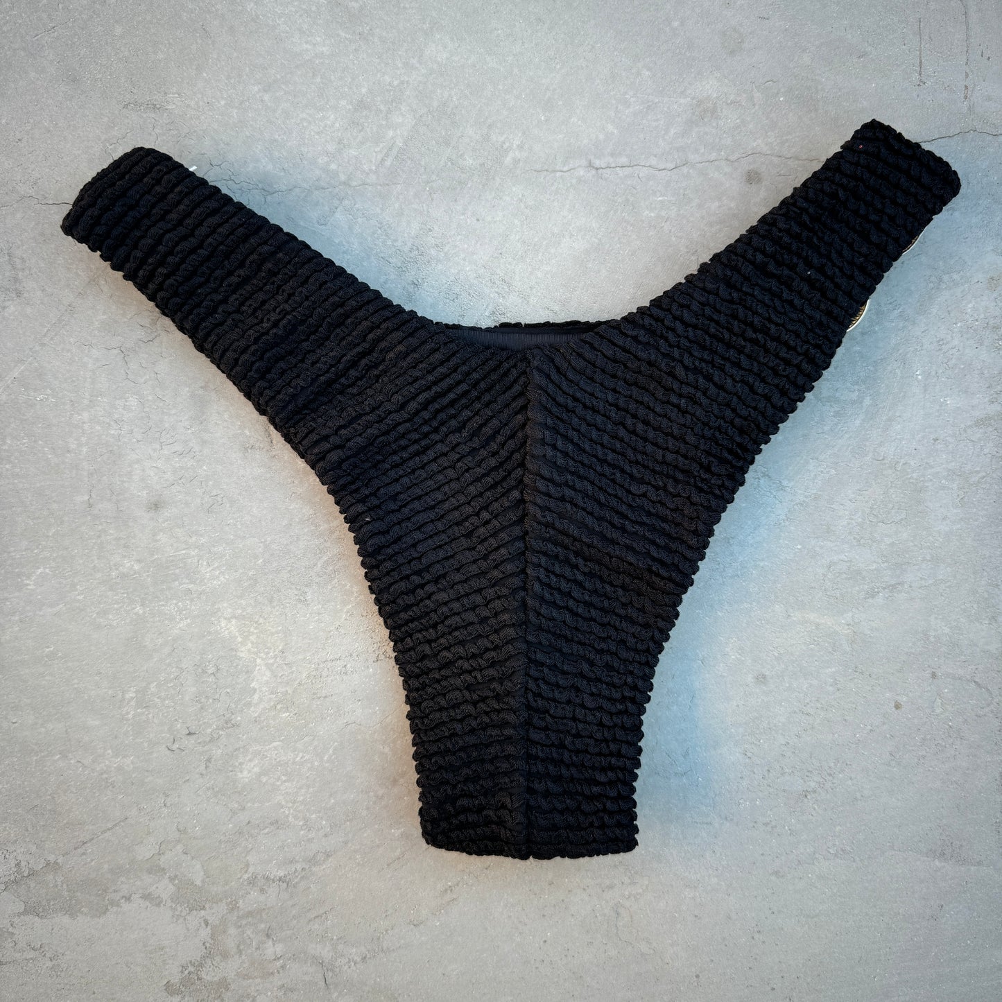 Onyx Textured Bia Metal Bikini Bottom