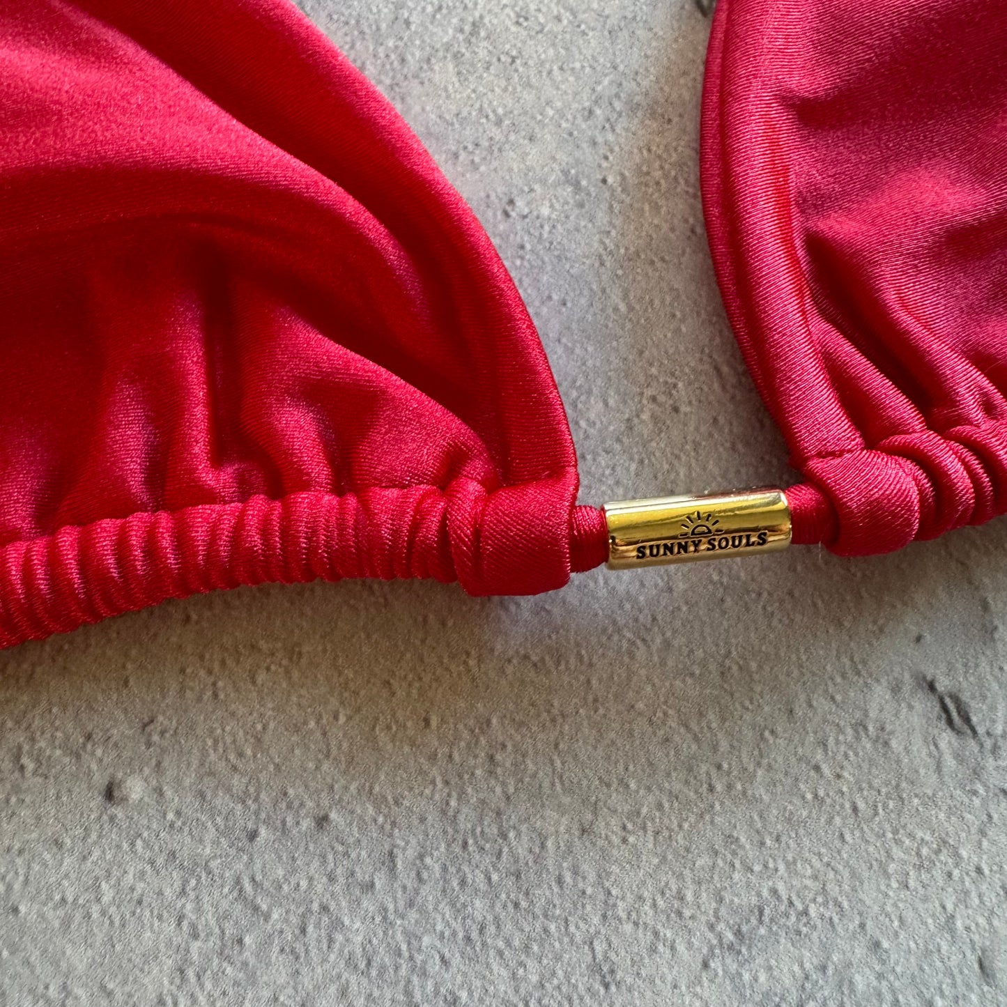 Scarlet Red Triangle Bikini Top