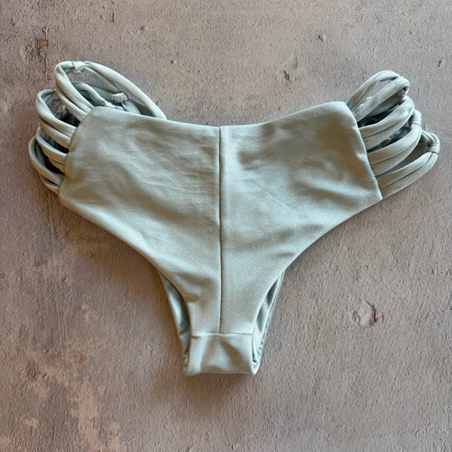 Moody Blue Cheeky Macrame Bikini Bottom