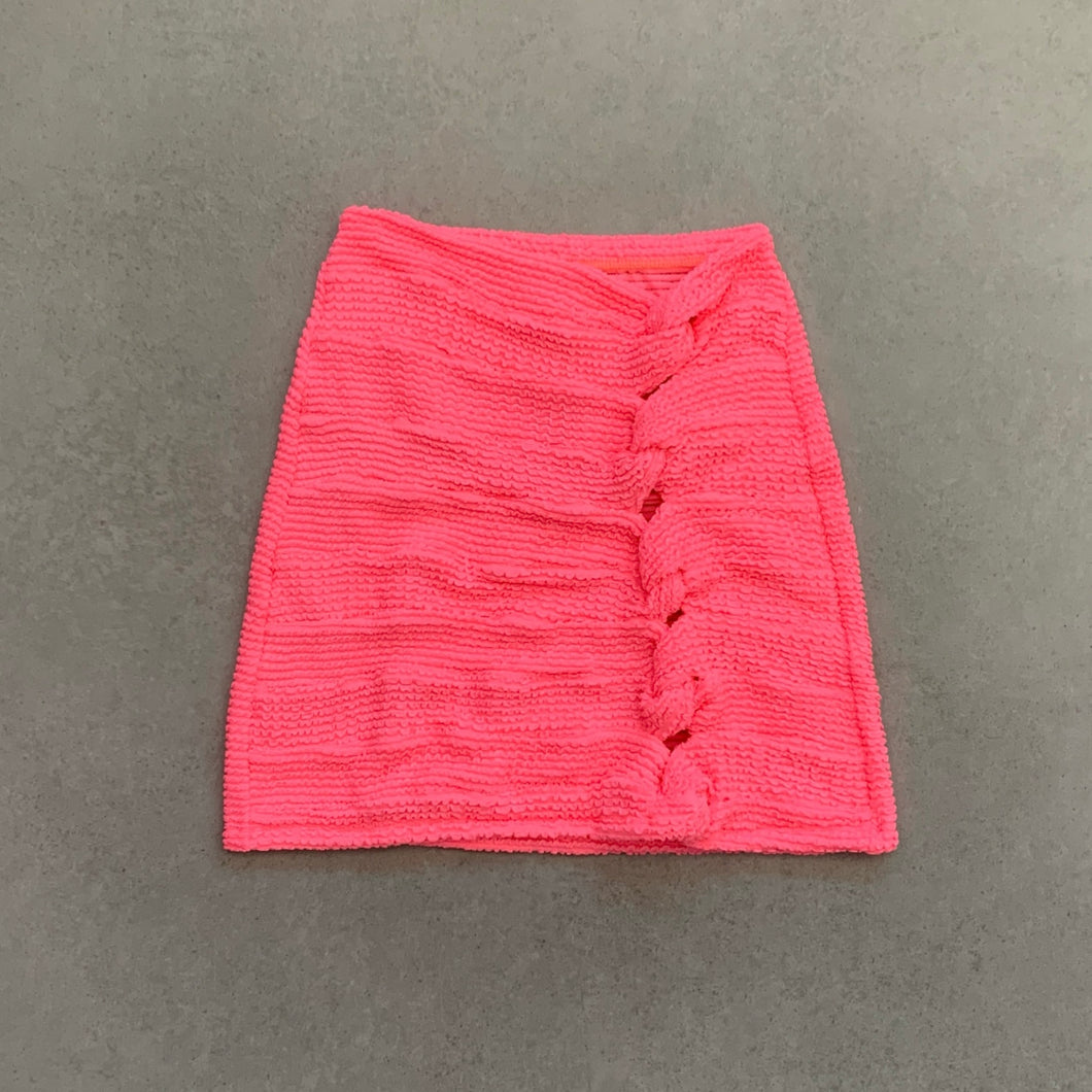 Hooked On You Neon Pink Flamingo Textured Skirt
