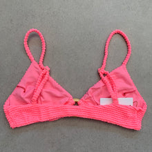 Load image into Gallery viewer, Neon Pink Flamingo Textured Agatha Bikini Top