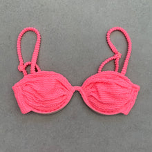 Load image into Gallery viewer, Neon Pink Flamingo Textured Ayra Bikini Top
