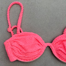 Load image into Gallery viewer, Neon Pink Flamingo Textured Ayra Bikini Top