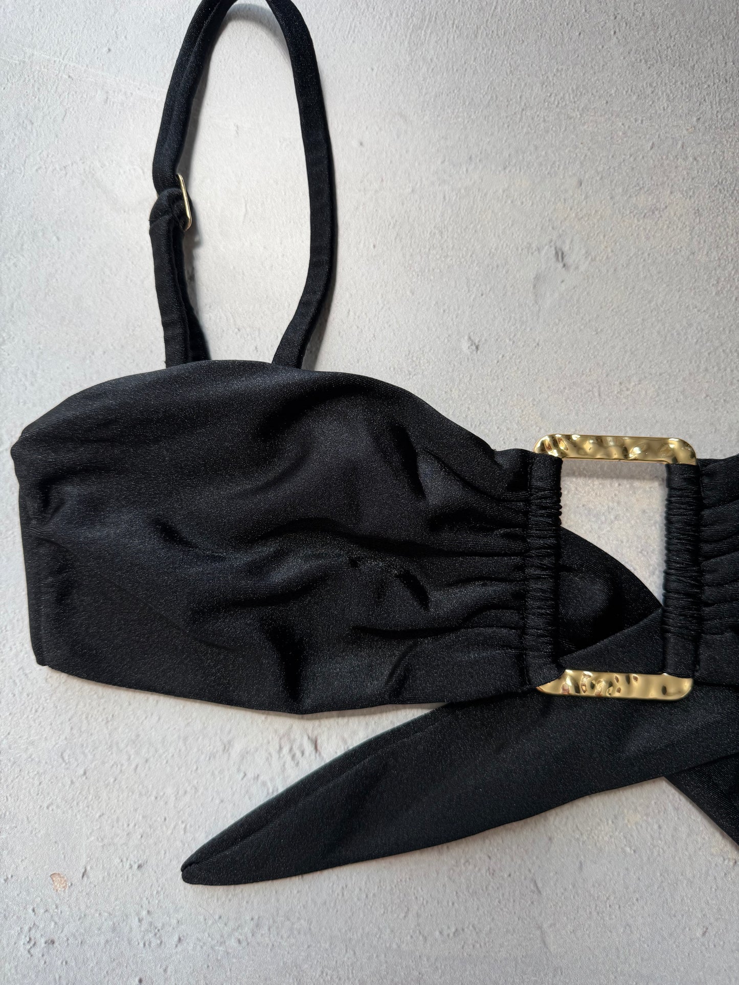 Glossy Black Heloisa Bikini Top
