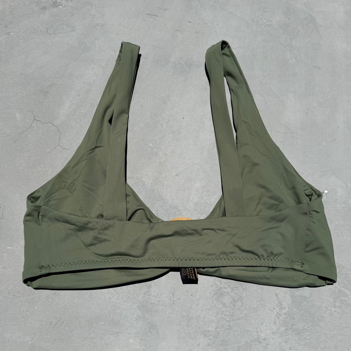 Caper Green Cassia Ring Bikini Top