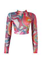 Load image into Gallery viewer, Vibrant Dreams Pants and Long Sleeves Crop Top Set