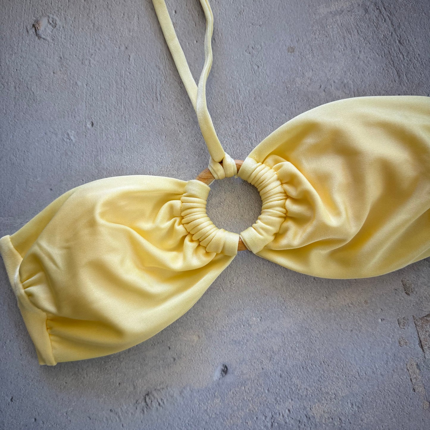 Butter Yellow Strapless Bikini Top