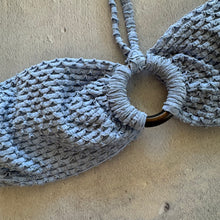 Load image into Gallery viewer, Blue Opalite Mermaid Weave Textured Strapless Bikini Top