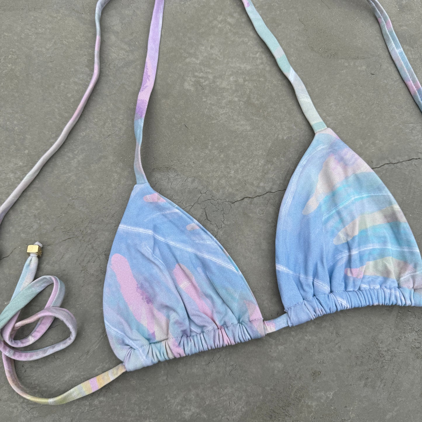 Rainbow Blossom Triangle Bikini Top