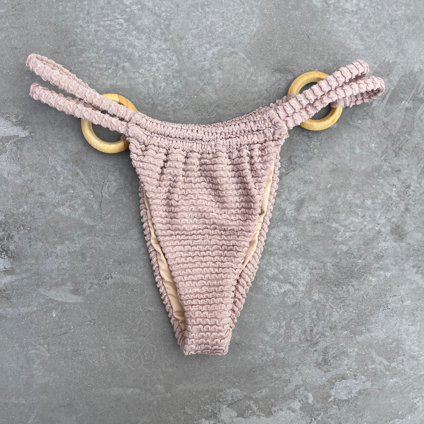 Sand Tropez Beige Textured Kayla Bikini Bottom