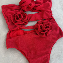 Load image into Gallery viewer, Laurice Red Sparkle One Piece Swimsuit