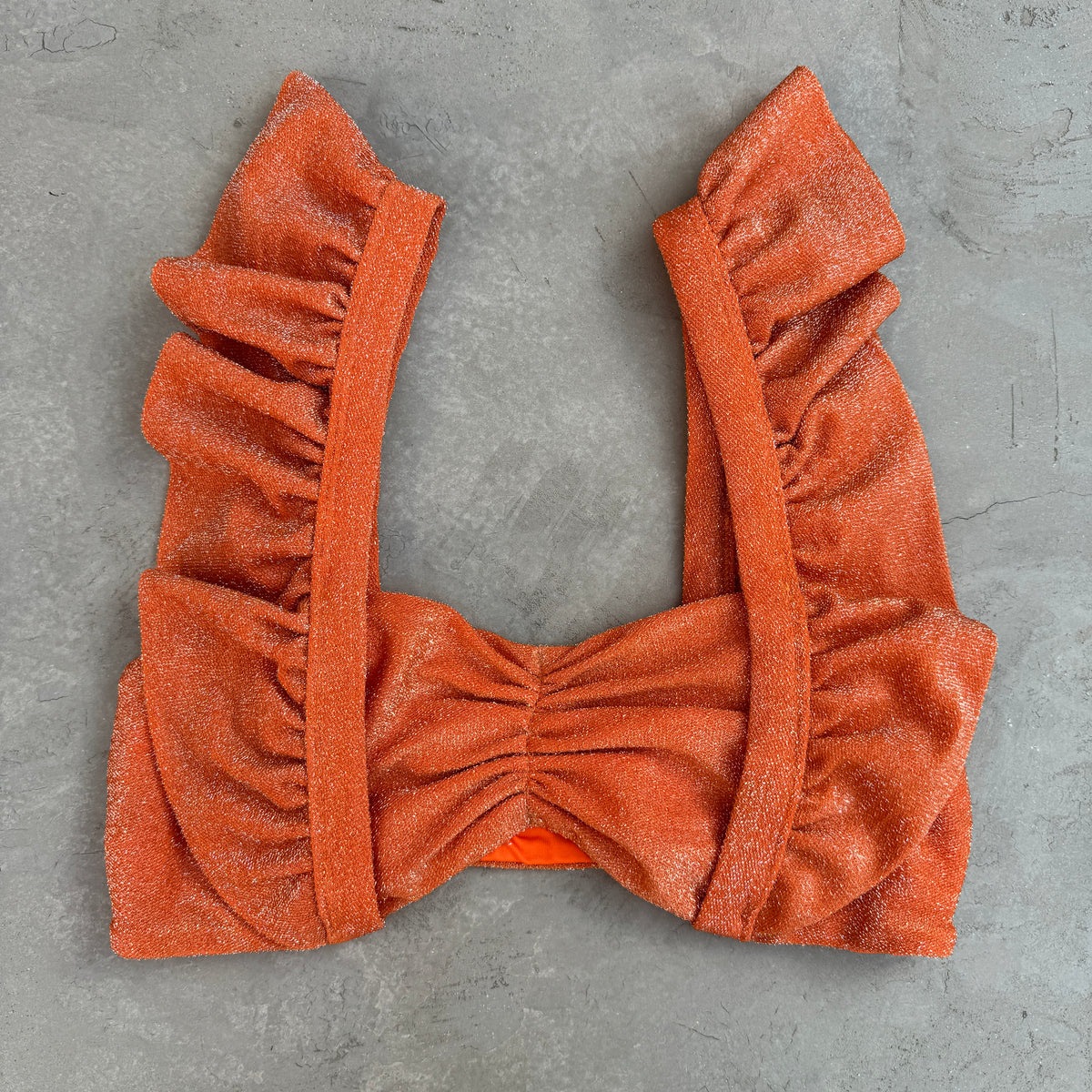 Orange Sparkle Camille Bikini Top