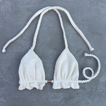Load image into Gallery viewer, Pearl Triangle Frill Bikini Top