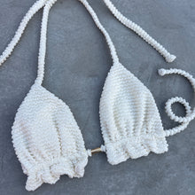 Load image into Gallery viewer, Pearl Triangle Frill Bikini Top