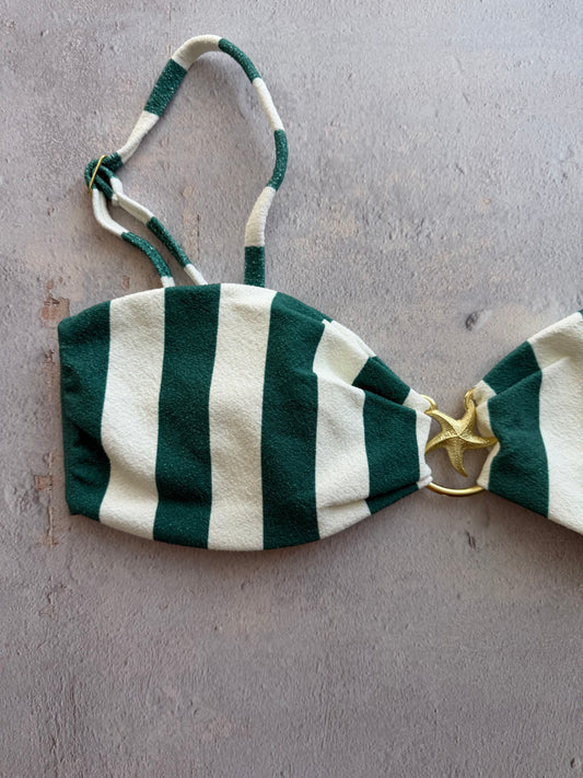 Jungle Green Seashore Textured Elena Bikini Top