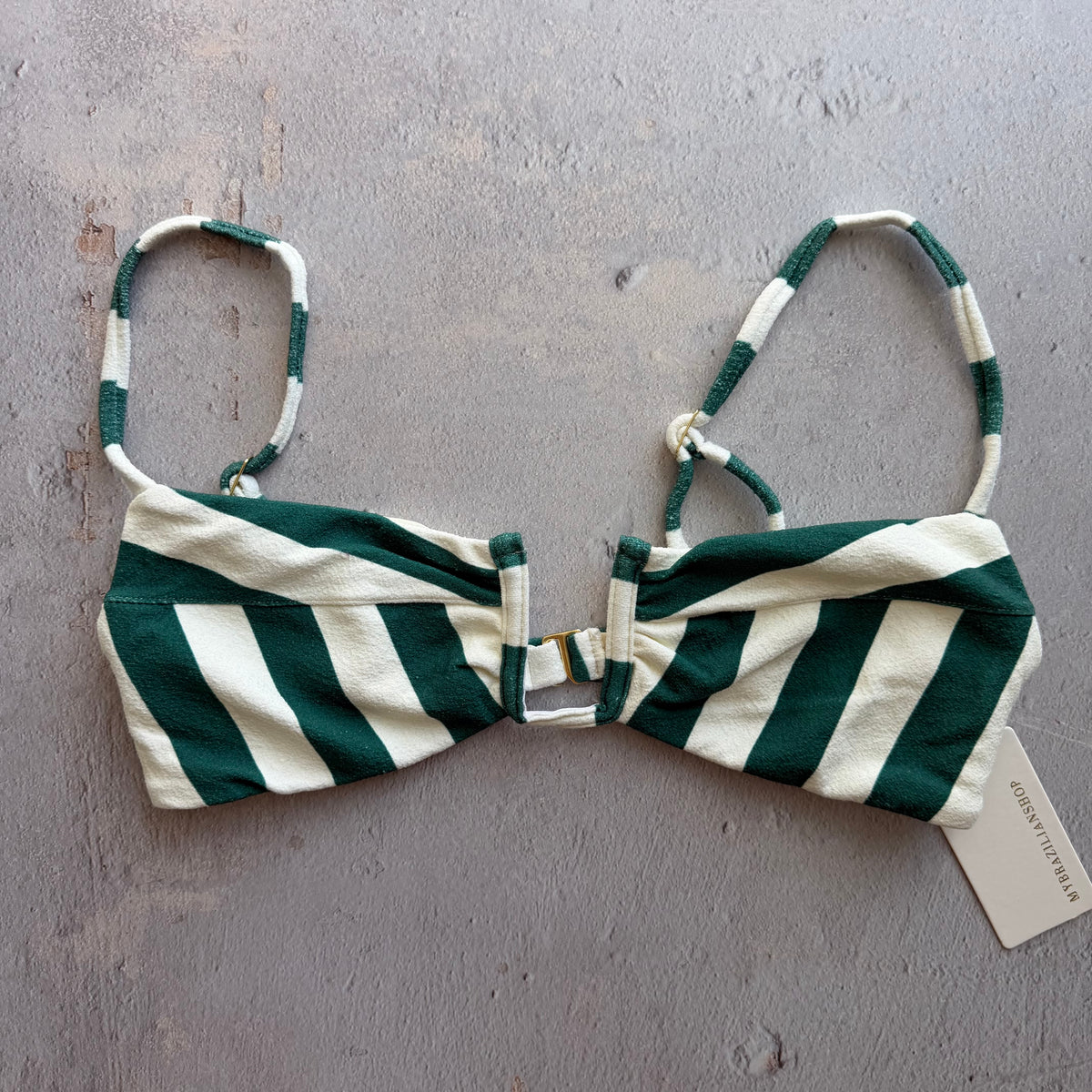 Jungle Green Seashore Textured Izabel Bikini Top