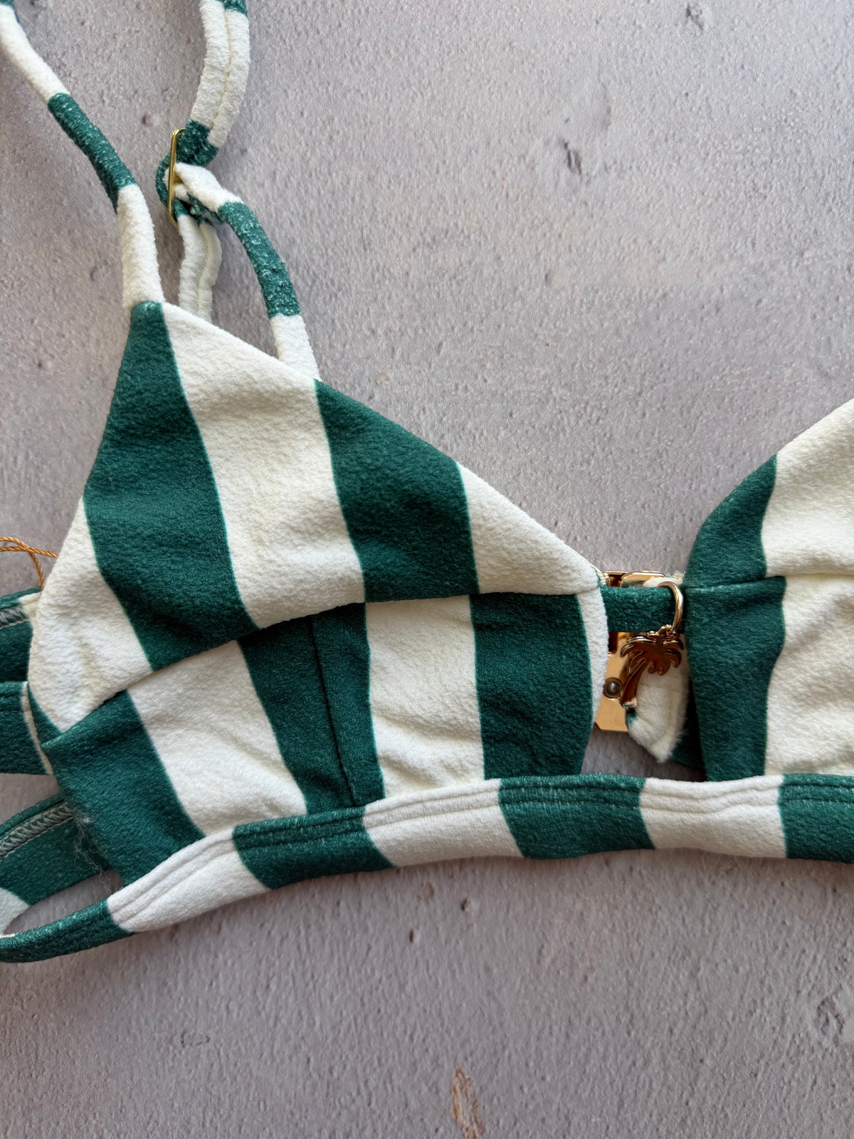 Jungle Green Seashore Textured Vera Bikini Top