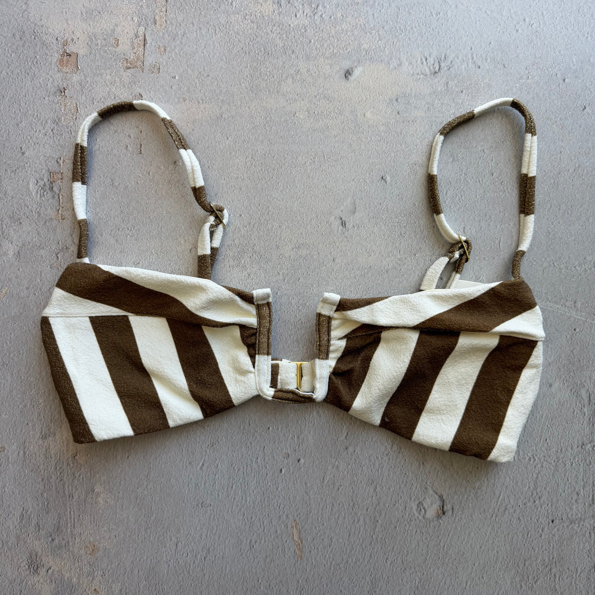 Safari Brown Seashore Textured Izabel Bikini Top