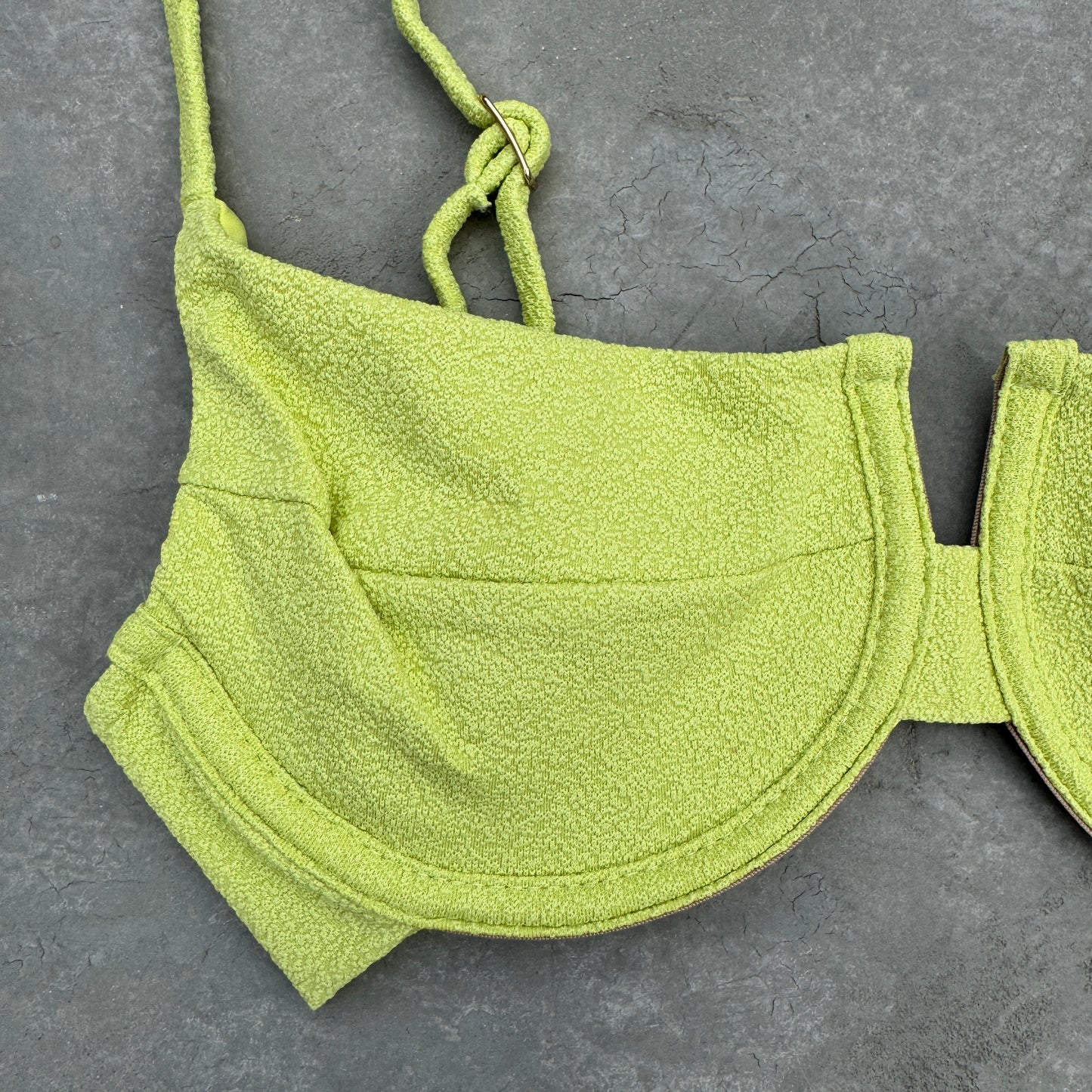 Seashore Textured Citrus Panneled Bikini Top
