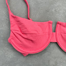 Load image into Gallery viewer, Seashore Textured Coral Delight Panneled Bikini Top
