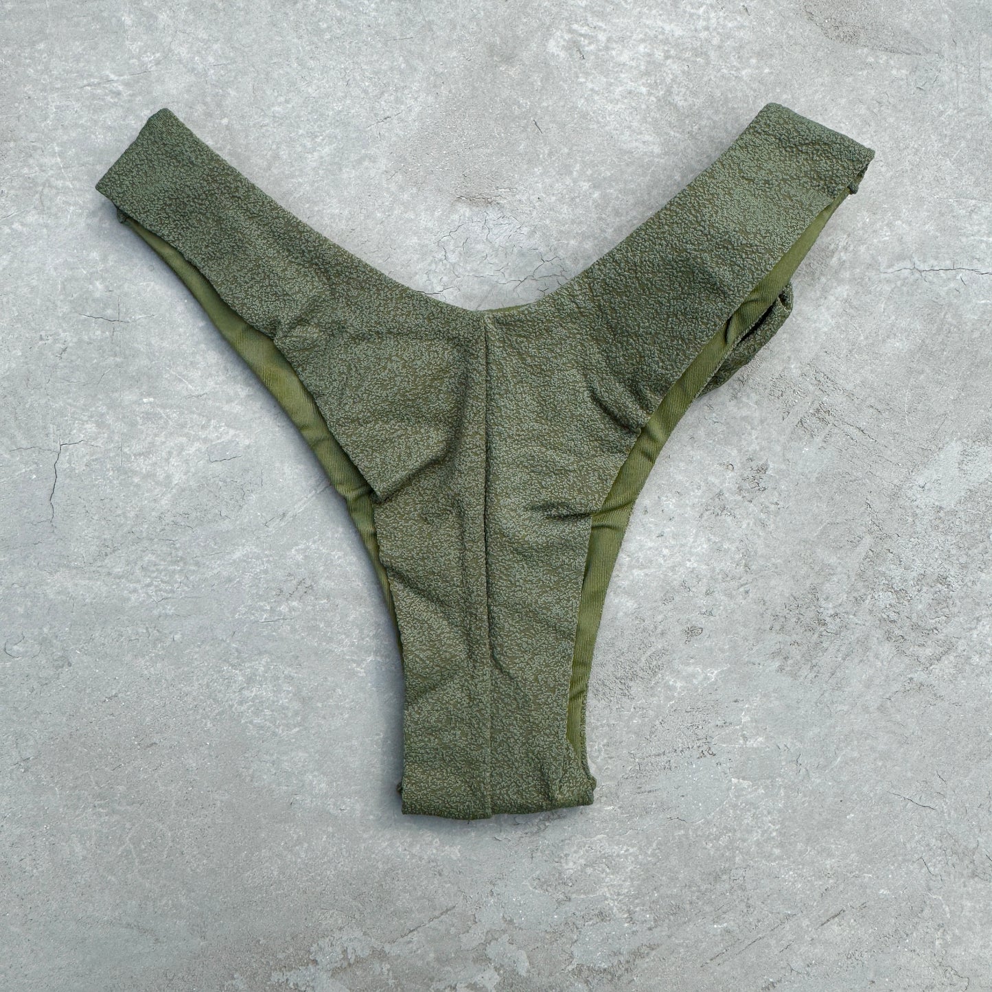 Seashore Textured Fern Green Bia Flower Bikini Bottom