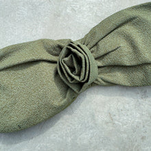 Load image into Gallery viewer, Seashore Textured Fern Green Strapless Flower Bikini Top