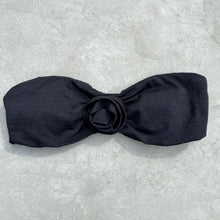 Load image into Gallery viewer, Seashore Textured Black Strapless Flower Bikini Top