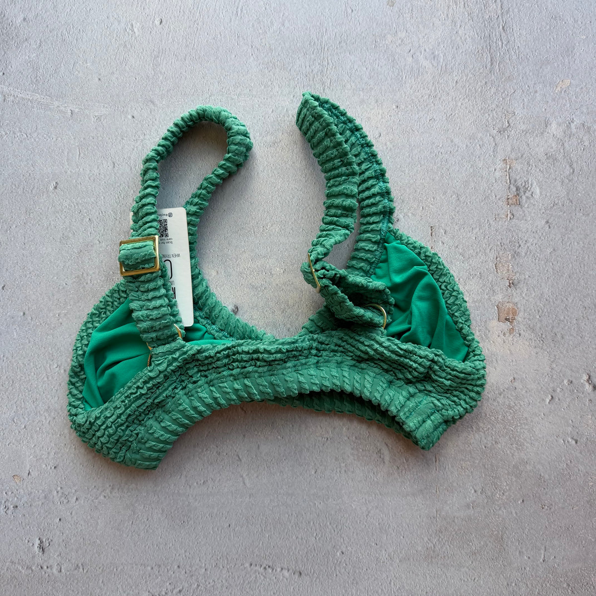 Ocean Avenue Green Textured Annita Bikini Top