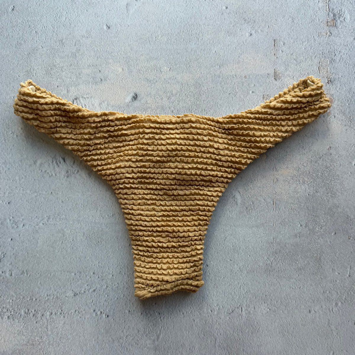 Sand Brown Textured Bia Bikini Bottom