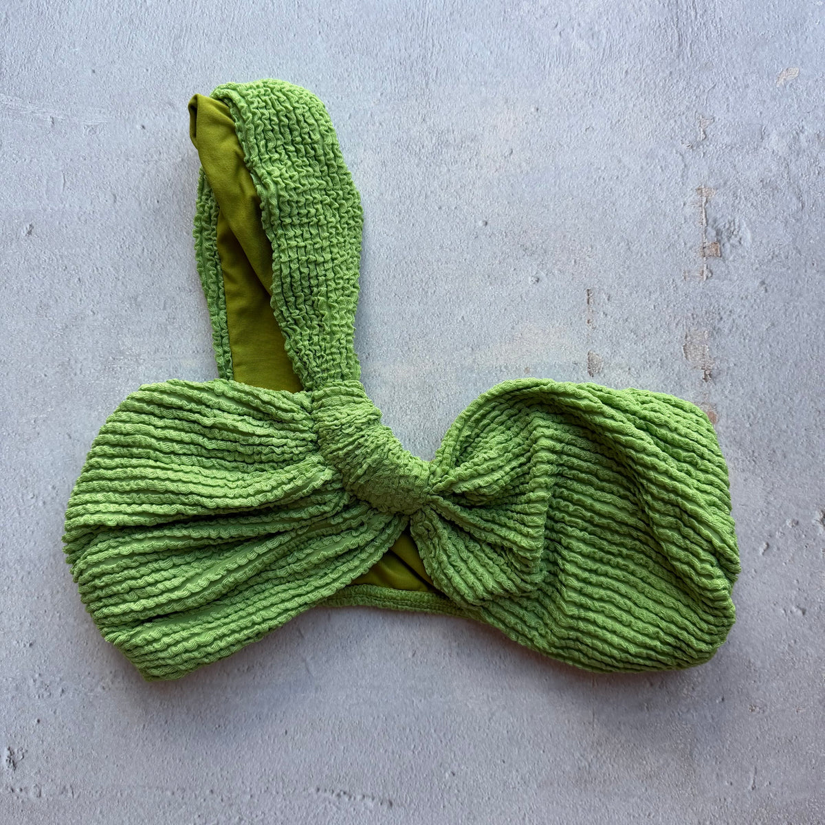 Botanic Green Textured Greek Bikini Top