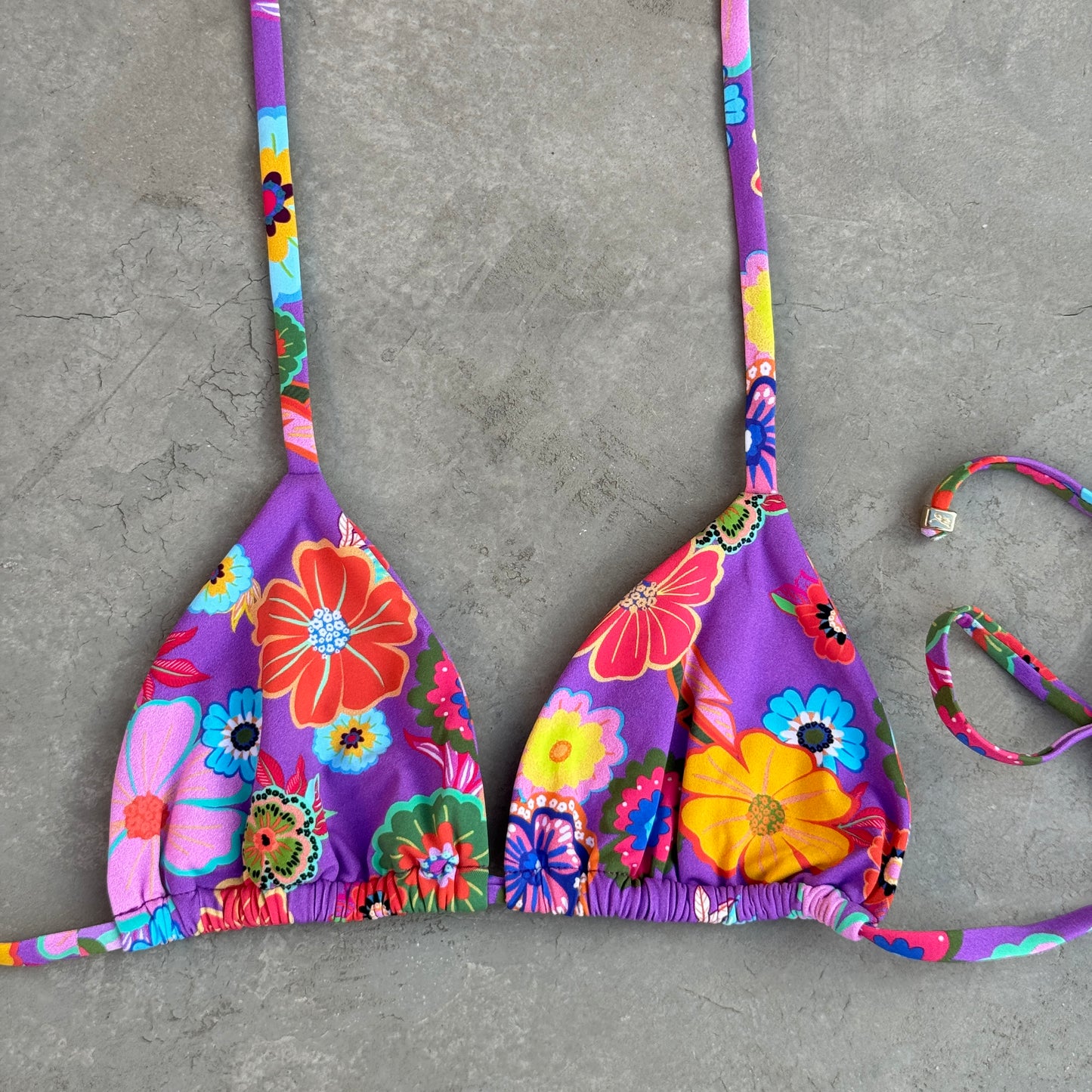 Floral Carnival Triangle Bikini Top