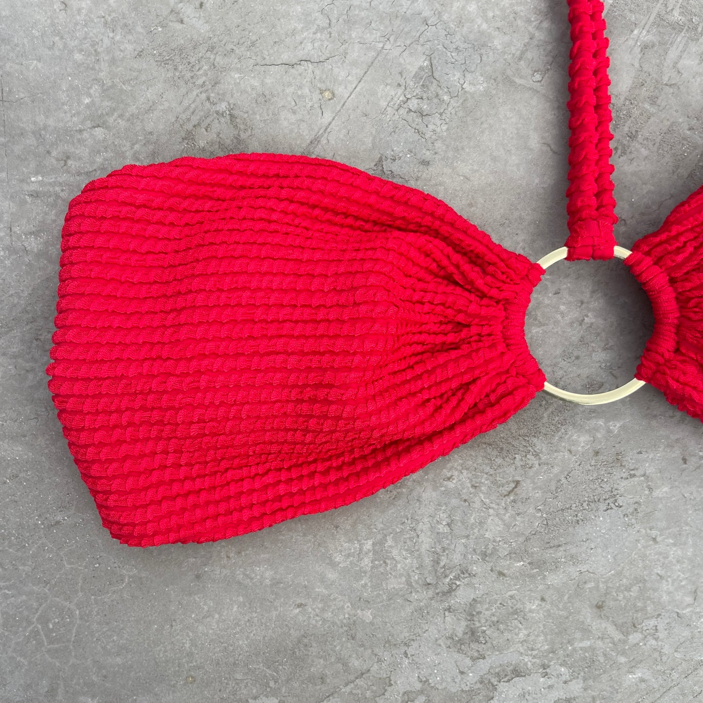 Mexican Chili Textured Strapless Bikini Top