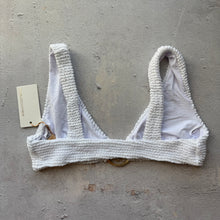 Load image into Gallery viewer, Pure White Textured Cassia Star Bikini Top