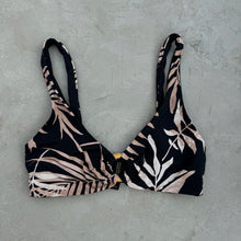 Load image into Gallery viewer, Bleached Leaves Black Cassia Bikini Top