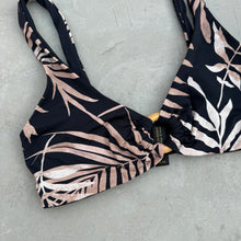 Load image into Gallery viewer, Bleached Leaves Black Cassia Bikini Top