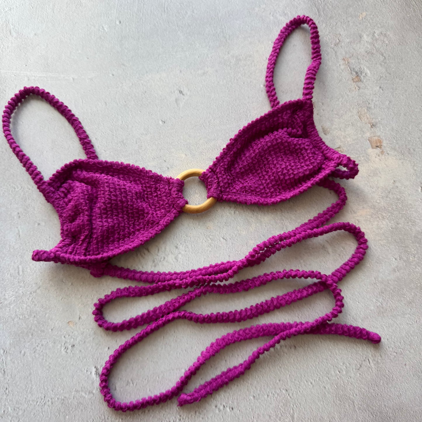 Purple Gaya Textured Kayla Bikini Top