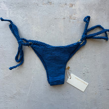 Load image into Gallery viewer, Blue Safira Textured Katie Side Tie Bikini Bottom