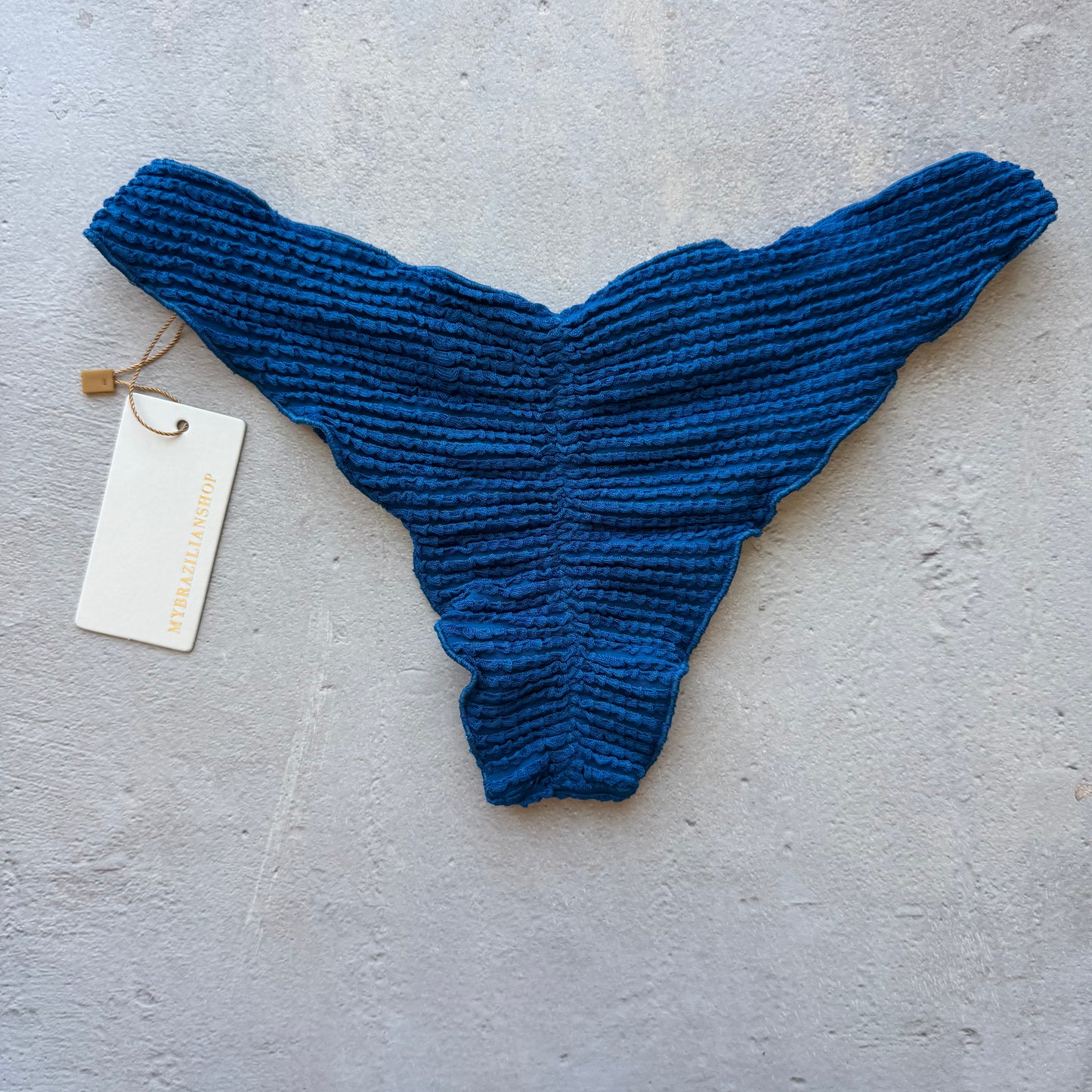 Blue Safira Textured Lili Ripple Bikini Bottom