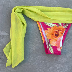 Pink and Yellow Floral Side Tie Lu Bottom