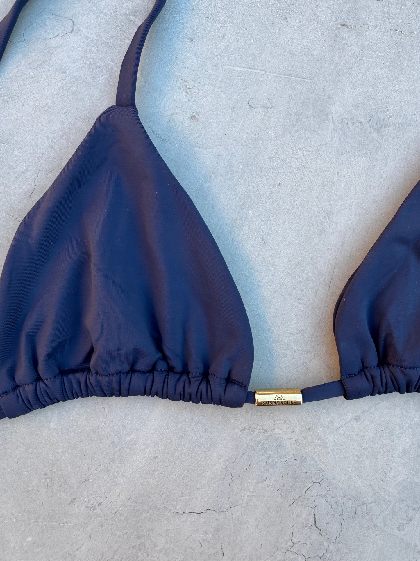 Navy Blue Triangle Bikini Top