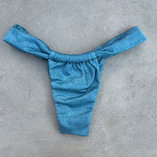 Load image into Gallery viewer, Formentera Blue Lux Textured Curtain Bikini Bottom
