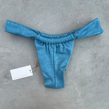 Load image into Gallery viewer, Formentera Blue Lux Textured Curtain Bikini Bottom