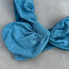 Load image into Gallery viewer, Formentera Blue Lux Textured Greek Bikini Top