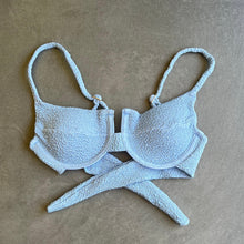 Load image into Gallery viewer, Blue Martini Beehive Textured Panneled Bikini Top