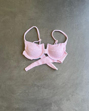 Load image into Gallery viewer, Rose Spritz Beehive Textured Panneled Bikini Top